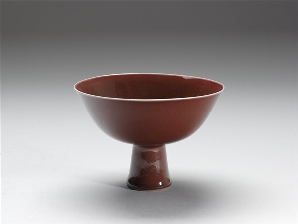 霽紅釉高足碗