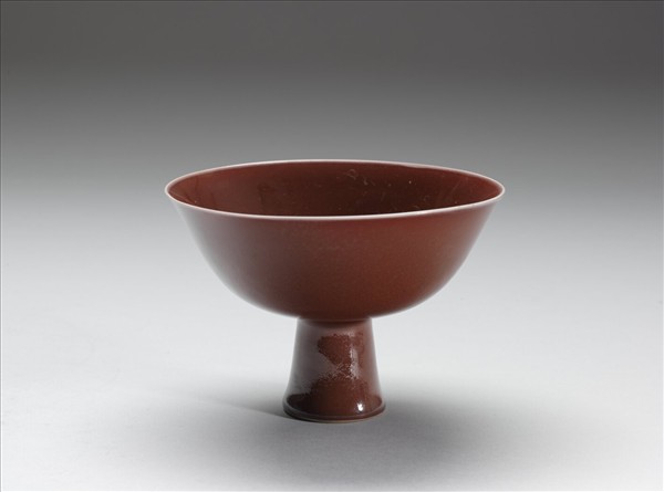 霽紅釉高足碗