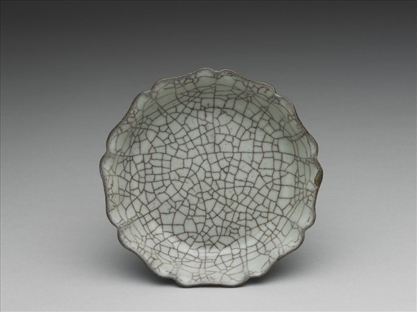 哥窯 粉青牡丹花式洗