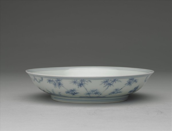 青花歲寒三友圖盤