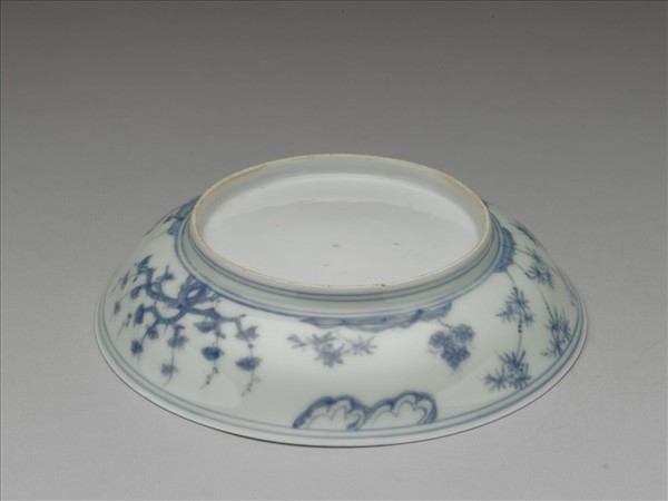 青花歲寒三友圖盤