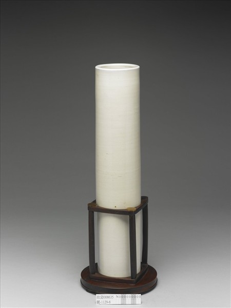 潮州窯 白瓷筒式花插