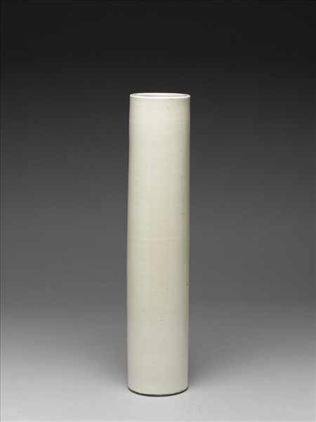 潮州窯 白瓷筒式花插