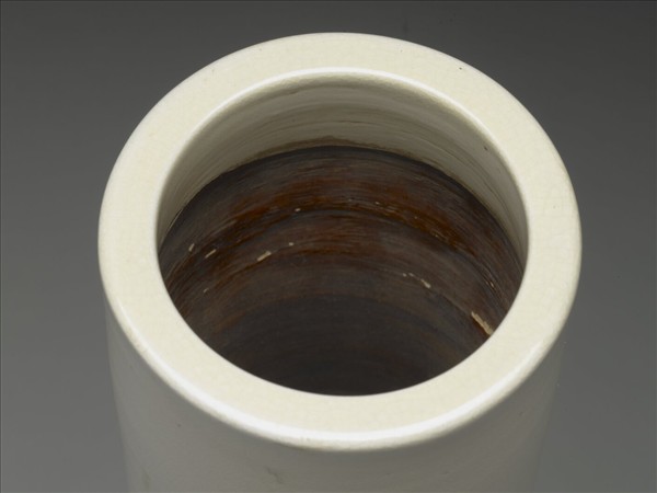 潮州窯 白瓷筒式花插