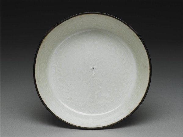 湘湖窯 青白瓷印花雙魚紋洗