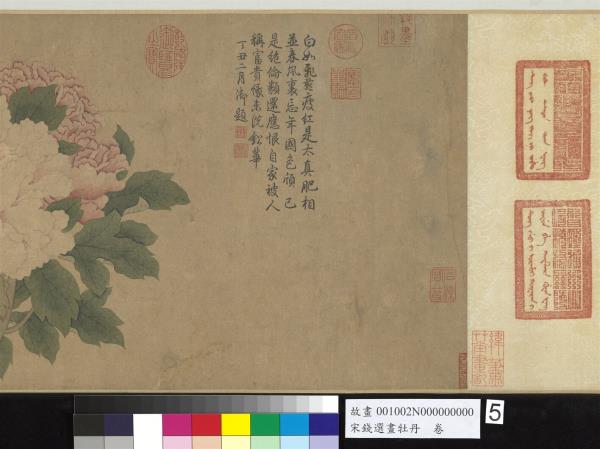 宋錢選畫牡丹　卷