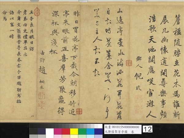 元鄭禧聚芳亭圖　卷