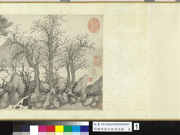 明謝時臣松陰清話圖　卷