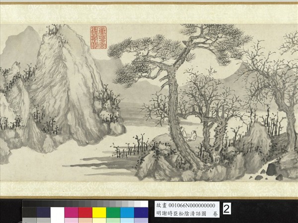 明謝時臣松陰清話圖　卷