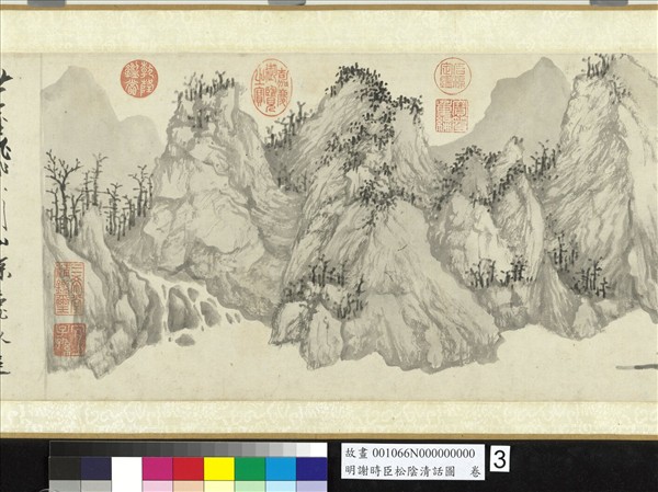 明謝時臣松陰清話圖　卷