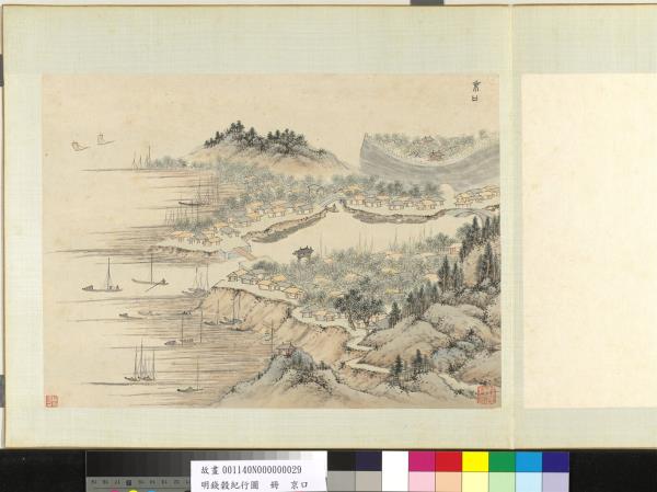 明錢穀紀行圖　冊　京口