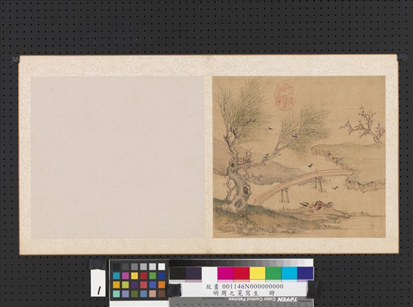 明周之冕寫生　冊　柳下雙鴛