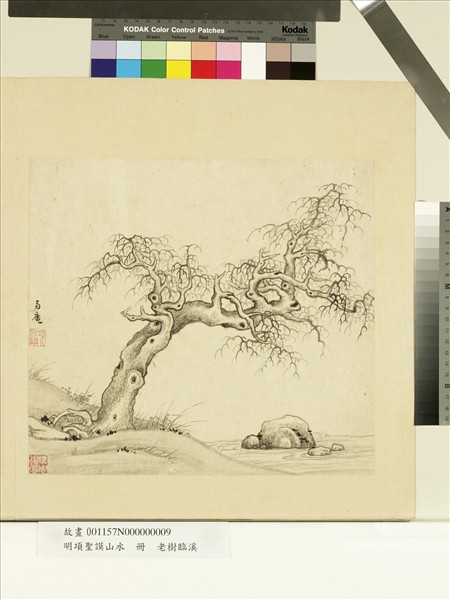 明項聖謨山水　冊　老樹臨溪