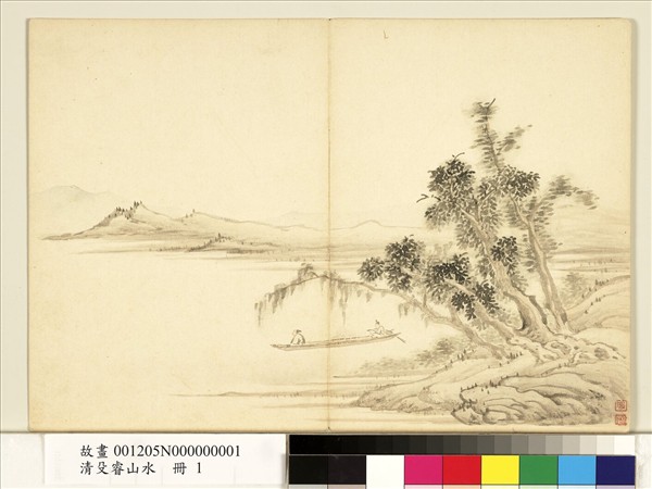 清殳睿山水　冊　泛舟