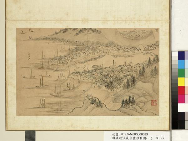 明錢穀張復合畫水程圖（一）　冊　揚子江等景