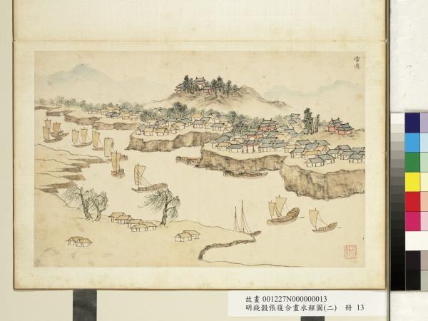明錢穀張復合畫水程圖（二）　冊　宿遷