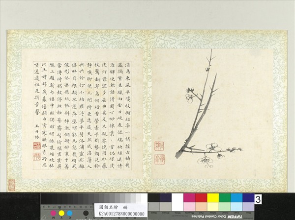 國朝名繪　冊　無款梅花