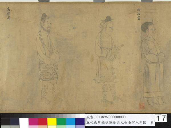 五代南唐顧德謙摹梁元帝番客入朝圖　卷