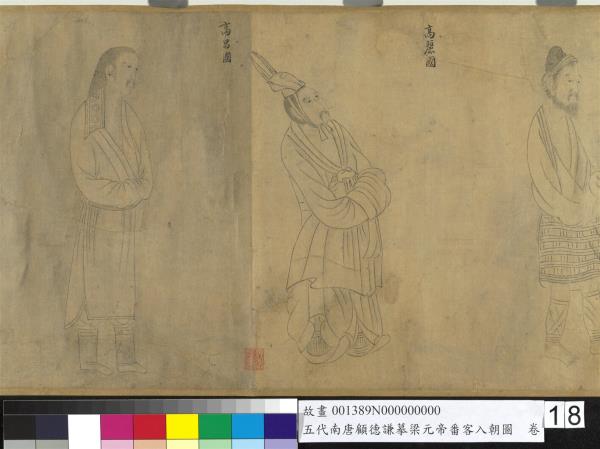 五代南唐顧德謙摹梁元帝番客入朝圖　卷