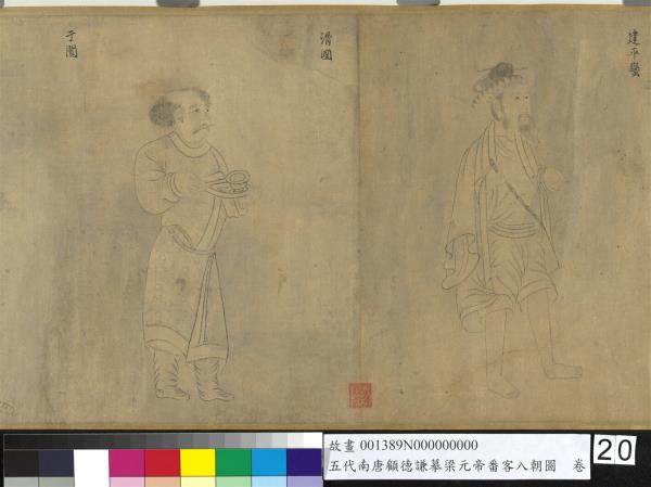 五代南唐顧德謙摹梁元帝番客入朝圖　卷