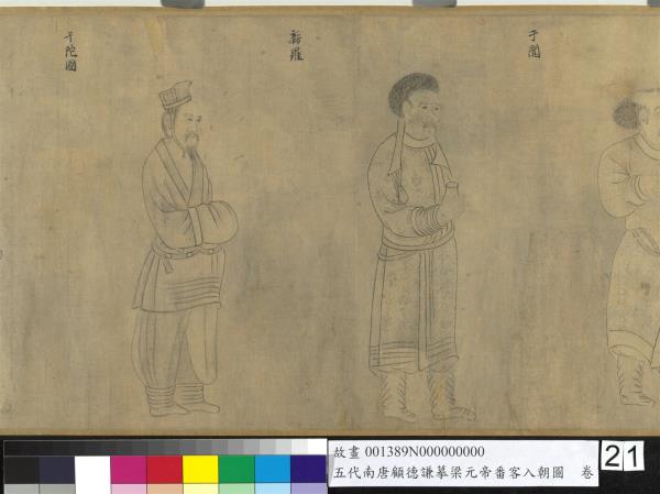 五代南唐顧德謙摹梁元帝番客入朝圖　卷