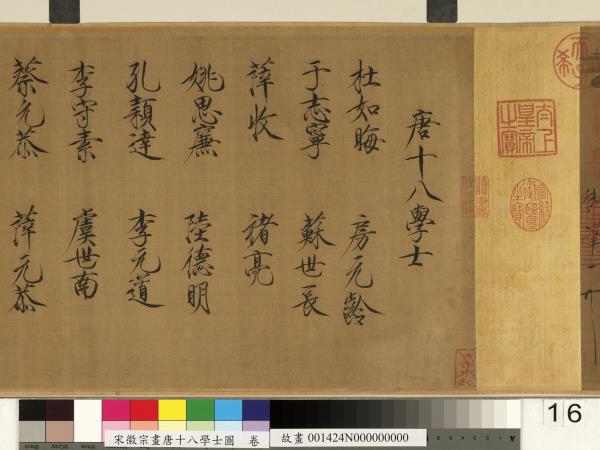 宋徽宗畫唐十八學士圖　卷