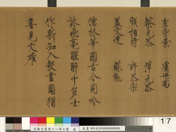 宋徽宗畫唐十八學士圖　卷