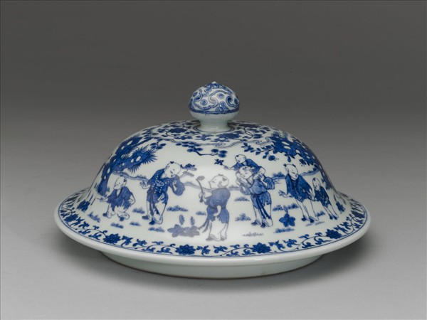 青花嬰戲圖蓋罐