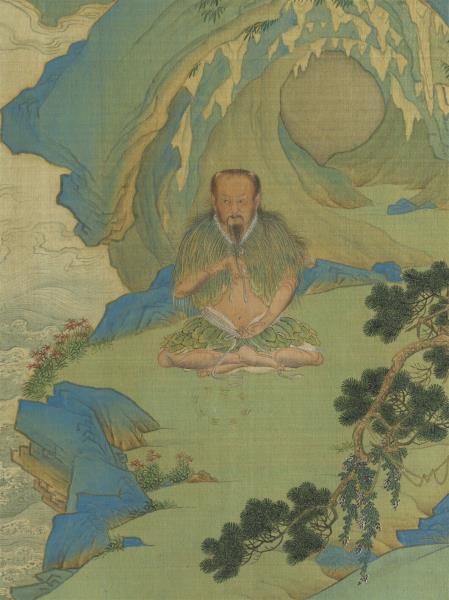 明仇英畫帝王道統萬年圖　冊　伏羲氏