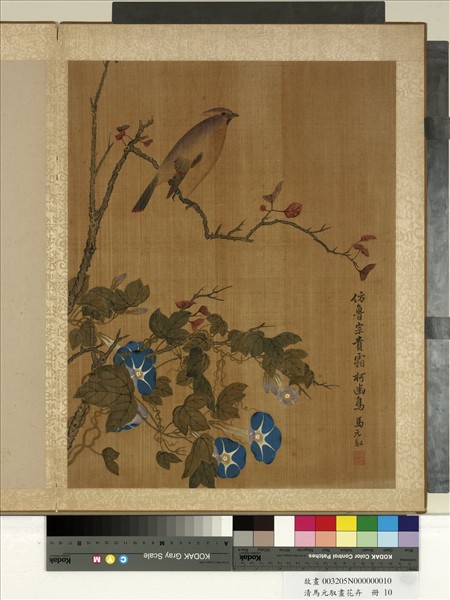 清馬元馭畫花卉　冊　牽牛雀鳥