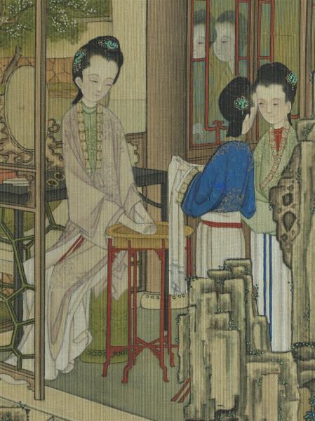 清焦秉貞畫仕女圖　冊　桂香濯月