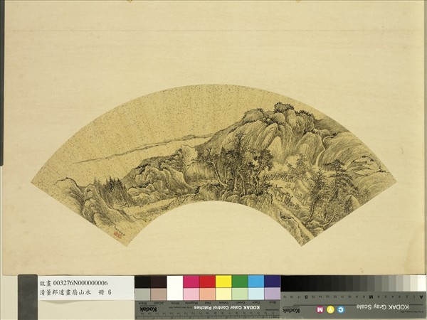 清董邦達畫扇山水　冊　山岡竹屋