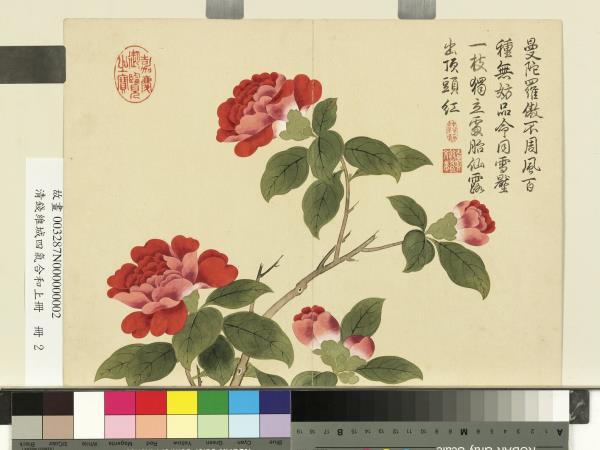 清錢維城畫四氣含和上冊　冊　山茶