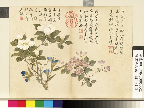清董誥夏花十幀　冊　杜鵑梔子