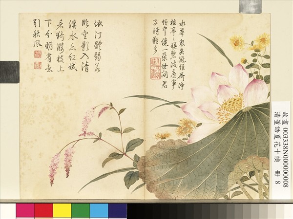清董誥夏花十幀　冊　荷花紅蓼