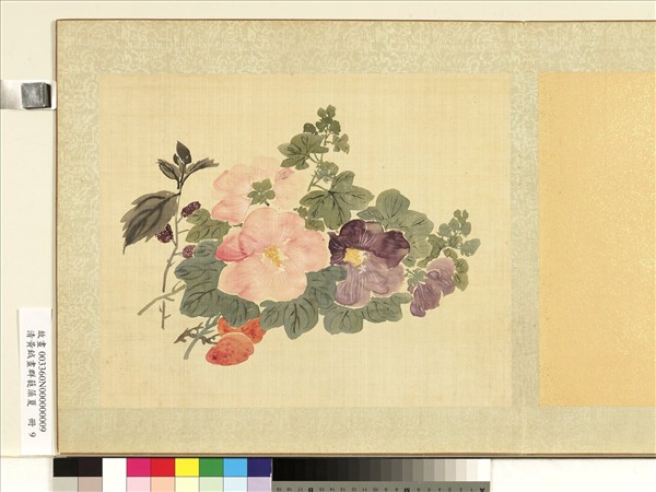 清黃鉞畫群蕤藻夏　冊　畫蜀葵桑椹