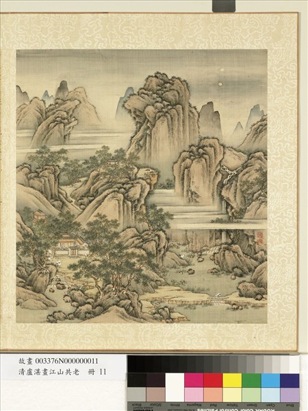 清盧湛畫江山共老　冊　仙鄉樓閣