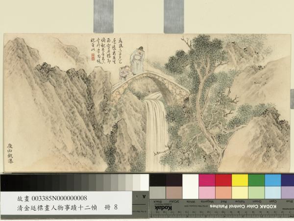 清金廷標畫人物事蹟十二幀　冊　廬山觀瀑