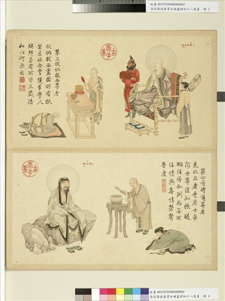 清莊豫德摹貫休補盧楞伽十八應真　冊　嘎禮嘎尊者