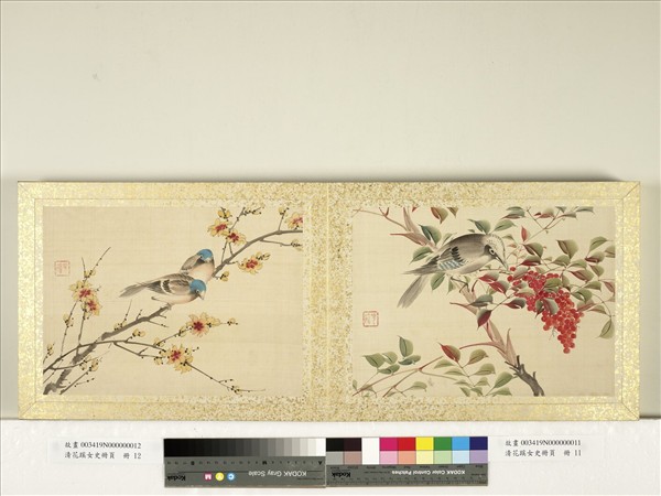 清花蹊女史冊頁　冊　臘梅山雀