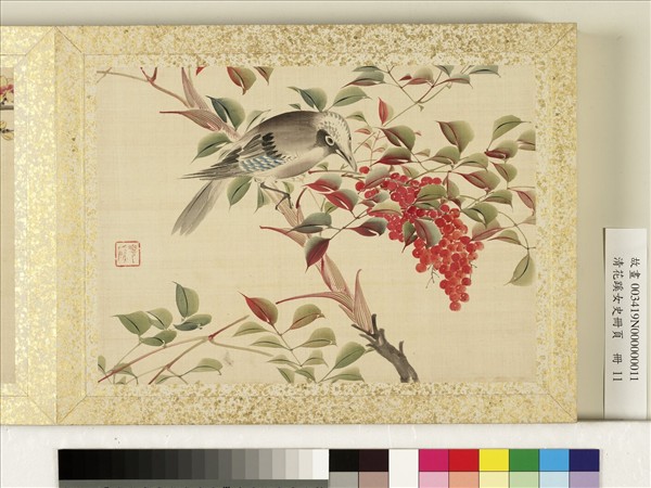 清花蹊女史冊頁　冊　臘梅山雀