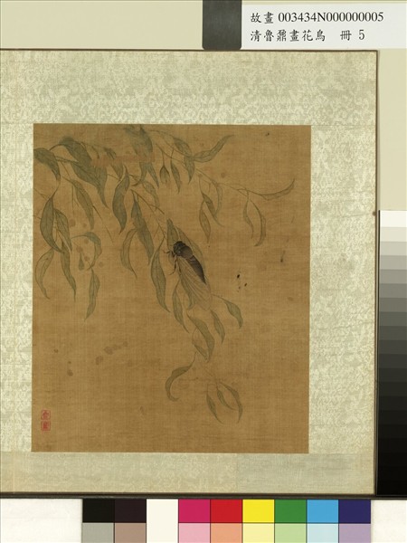 清魯鼐畫花鳥　冊　楊柳蟬