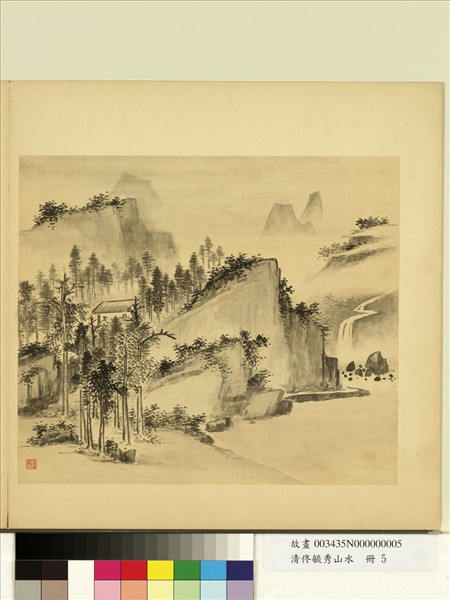 清佟毓秀山水　冊　高閣靜坐