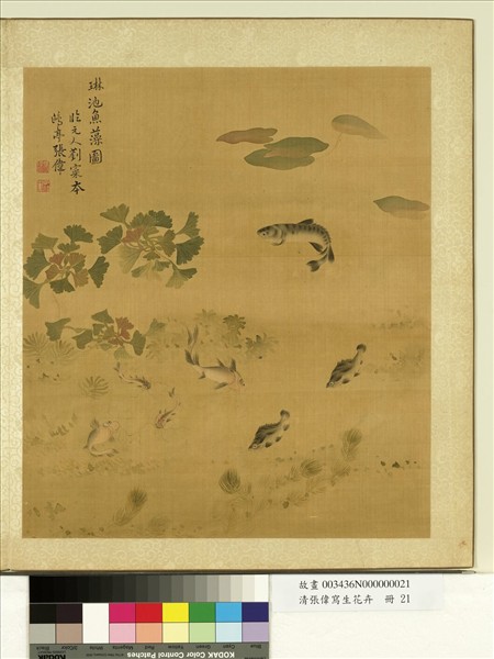 清張偉寫生花卉　冊　魚藻