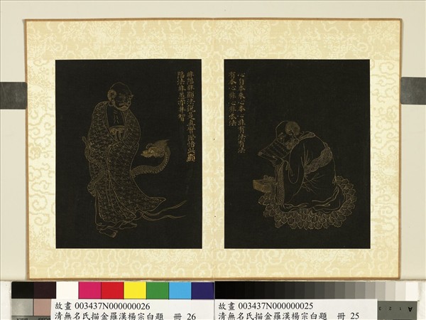 清無名氏描金羅漢楊宗白題　冊　羅漢（廿五）