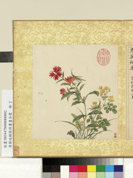 清蔣廷錫張照書畫合璧　冊　秋蘿蝗蟲