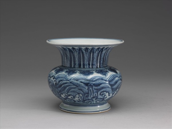 青花蕉葉紋渣斗