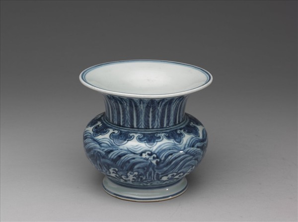 青花蕉葉紋渣斗