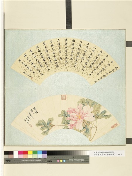 清光緒御筆指畫紙扇面　冊　牡丹富貴