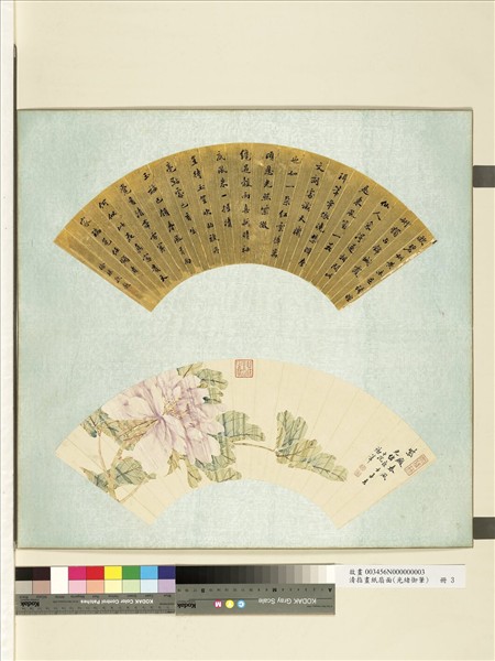 清光緒御筆指畫紙扇面　冊　沒骨牡丹